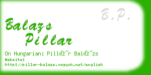 balazs pillar business card